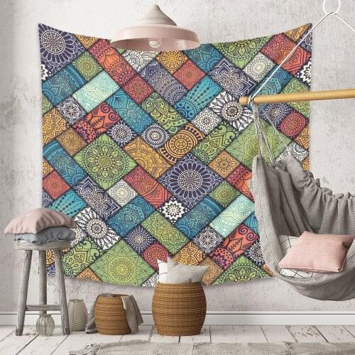 Mandala Bohemian Tapestry Hippie Indian Wall Hanging Psychedelic Cloth Fabric Carpet Ceiling Background Home Decor