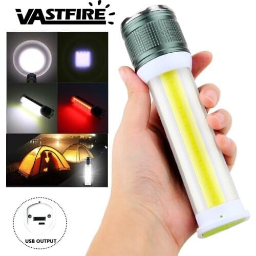 Outdoor Zoomable Rechargeable Flashlight 3 mode super bright Portable COB LED Powerful Worklight for Outdoor Hiking Emergencies