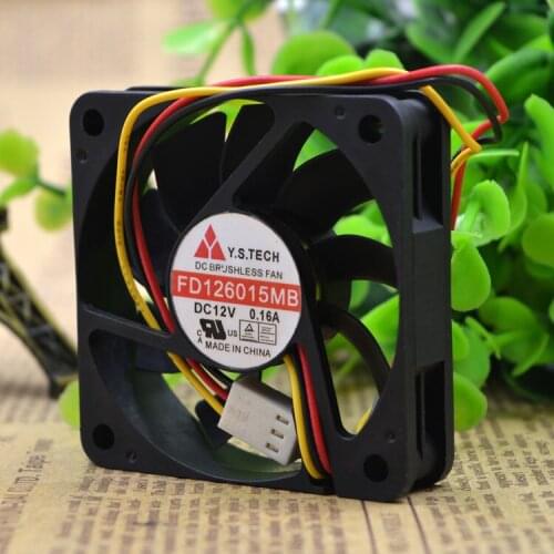 New FOR y.s. techwonsan FD126015MB 12V6015 double ball 6CM ultra quiet cooling fan