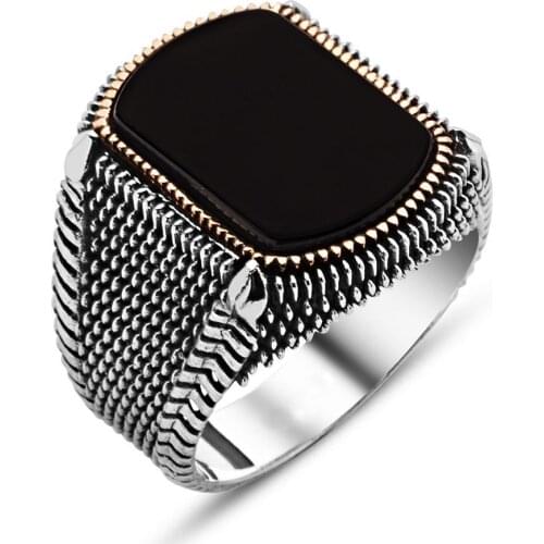 Onyx Stone Silver Ring