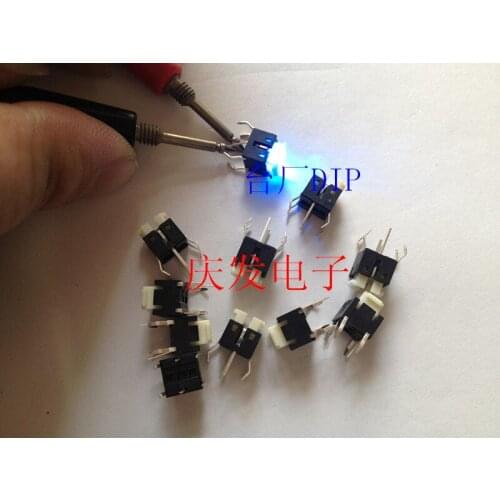 Original new 100% import TS-036A dual color blue and light yellow light 6*6*7 switch with light touch switch