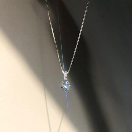 925 Sterling Silver Full Zircon Water Drop Charm Pendant Choker Necklace For Girl Women Statement Wedding Jewelry dz855