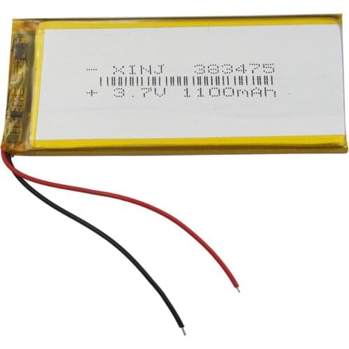 XINJ 3.7V 1100mAh Lithium Polymer Rechargeable Battery Accumulator li-po cell 383475 For E-book Driving recorder DIY Tablet PC