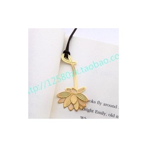 Personalized lotus empty thread metal bookmark