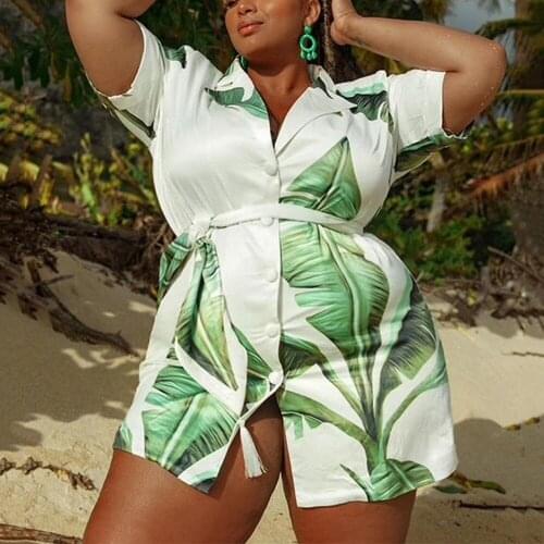 Blazer Dress for Plus Size Women 4XL 5XL Single Breasted Turn Down Collar Short Sleeve Fashion Elegant Printed Dress Ladies Big