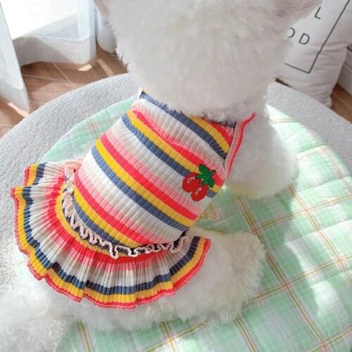 Pet Dress Puppy T-shirt Cute Summer Dress Yorkshire Pomeranian Costume Bichon Poodle Schnauzer Maltese Dog Clothes