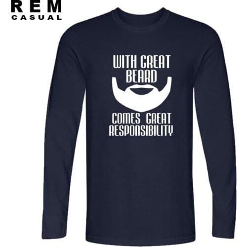 Fathers Day Gift for Dad Long sleeve With Great Beard Comes Great Responsibility t-shirt Birthday Anniversary Gift Dad Husband