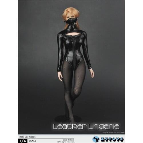 HOT FIGURE TOYS ZYTOYS 1/6 High Neckline open chest underwear Clothes Female Suit Set Black Color ZY5003