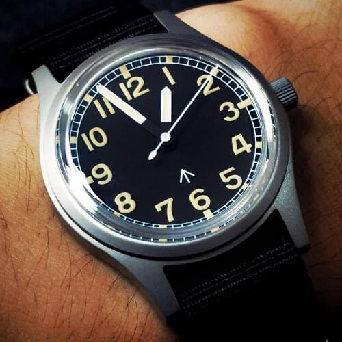 Retro Pilot Watch Men 36mm Mechanical Wristwatch UK Air Force W10 Automatic Watch Mens 100M Diver Luminous Military Watches 2021