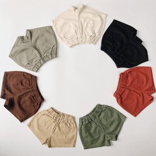 Childrens Shorts New Summer New Boys with Girls Seven-color Candy Color Short Toddler Casual Loose Pants Kids Boutique Clothes