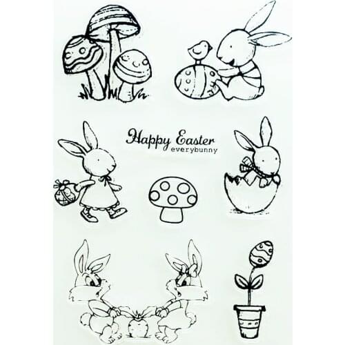 YLCS440 Rabbit Silicone Clear Stamps For Scrapbooking DIY Photo Album Cards Decoration Craft Transparent Stamp Clear Stamp New