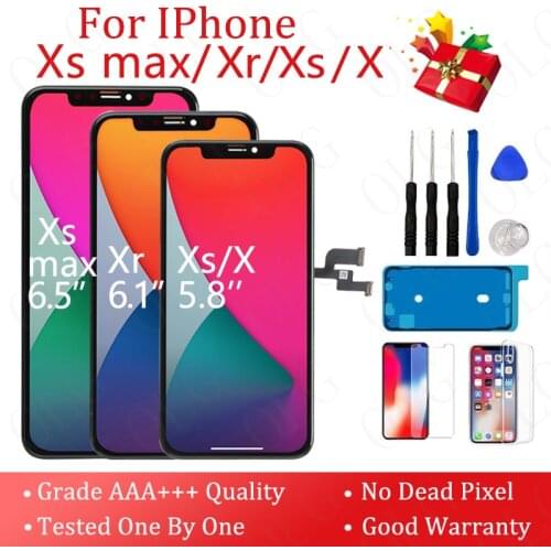 AAA+ 1 For iPhone X XS XR Piece Grade Replacement Touch Digitizer Assembly OLED Screen LCD For iPhone X XS XR XS Max Display