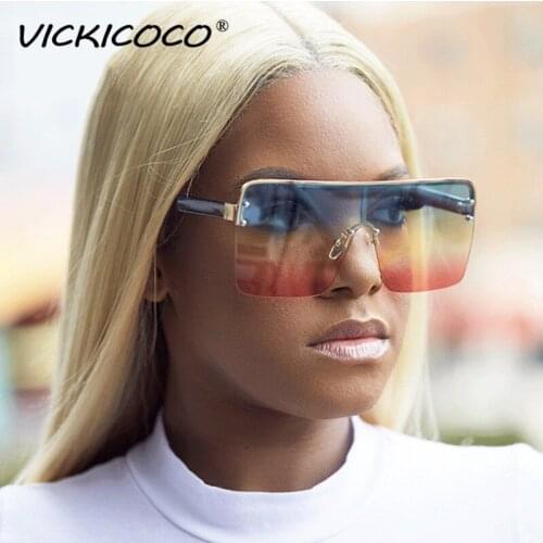 Vintage Oversized Square Sunglasses Women 2021 Brand Designer Fashion Gradient Blue Pink Sunglasses For Women Men Eyewear UV400