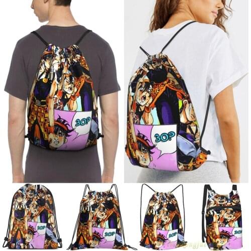 Unisex Drawstring Bags Narancia Collage Women Drawstring Backpacks Men Outdoor Travel Backpacks Training Fitness Bag