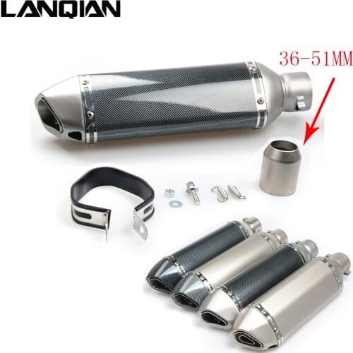 Carbon fiber 51MM Exhaust Muffler Pipe Racing Moto escape Fit for most motorcycle ATV 125-1000cc Nice Sound Escape Exhaust Pipe