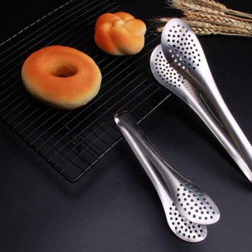 1PC Stainless Steel Food Tongs Kitchen Utensils Buffet Cooking Tool Anti Heat Bread Clip Pastry Clamp Barbecue Kitchen WALK KNOW