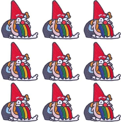 Pulaqi 10PCS LGBT Patch Cartoon Wholesale Patches Iron On Patches For Clothing Rainbow Stripe Wholesale Dropship Custom Patch
