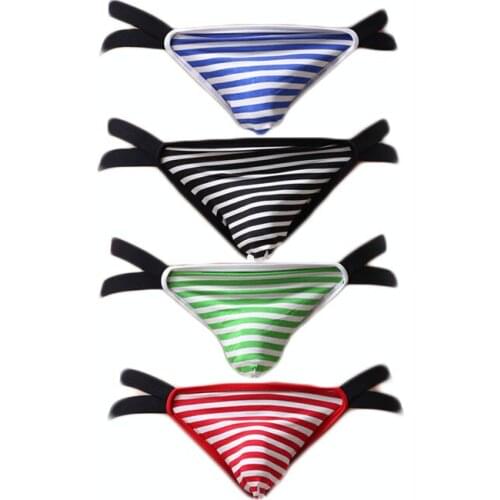 4PCS Sexy Men Underwear Briefs Male Double G-String Thongs Jockstrap Modal Convex Pants Sexy Underwear Hombre Underpants Briefs