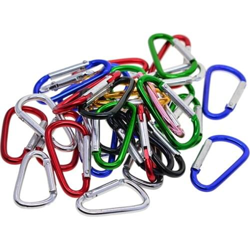 50/100 Pcs small keychain outdoor buckle backpack hook bottle buckle multi-purpose aluminum practical spring belt clip accessory