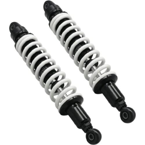 1pair New 9mm spring 400mm 15.7inch rear suspension shock absorber for atv quad gokat replace motorcycle Black + white