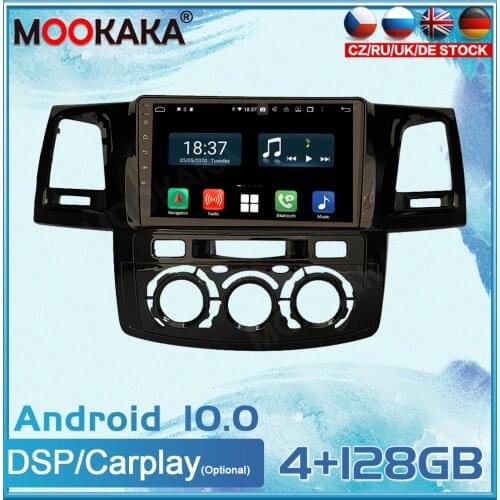 Android 10 4+128G For Toyota Hliux Fortuner MT2008 Multimedia Radio Player Touch Screen Stereo GPS Navigation System DSP Carplay