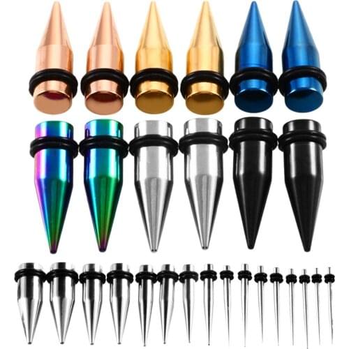 1Pair Surgical Steel Ear Plugs and Tunnels Ear Piercings Earlets Screwed Earring Expander Ear Gauges Body Jewelry Piercings