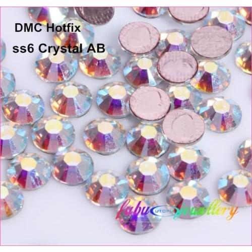 Free Shipping! 1440pcs/Lot, ss6 (1.9-2.1mm) High Quality DMC Crystal AB / Clear AB Iron On Rhinestones / Hot fix Rhinestones