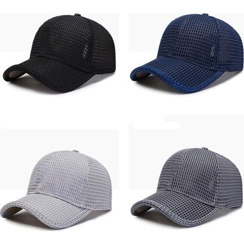 Unisex Mesh Breathable Baseball Caps Sportswear Outdoor Running Jogging Cycling Table Tennis Climbing Hiking Visor Caps Black