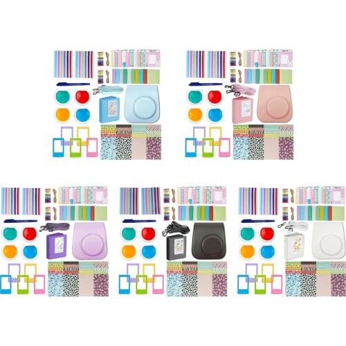 For Fujifilm Instax Mini 11 Accessories Bundle Set PU Leather Camera Case Cover Shoulder Bag Album Photo Frames Stickers