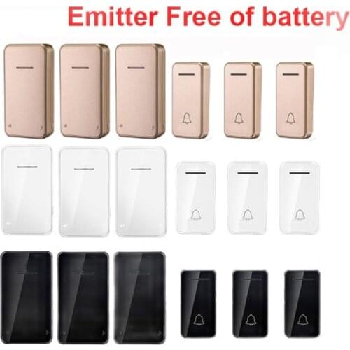 3 COLOR Emitter free of battery bell kits 6 TX 1 RX wireless door bell 110-220V wireless doorbell ip44 200M door chime door ring