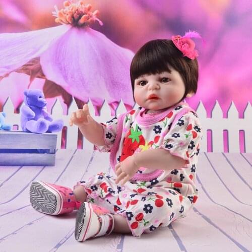 Handmade KEIUMI 23 inch Reborn Menina Playmates Realisic Full Silicone Reborn Baby Dolls 57 cm For Kids Birthday Gifts