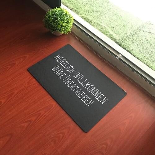 German Funny Design Herzlich Willkommen Ware Ubertrieben Welcome Mats for Front Door Rubber Mat In Hallway Entrance