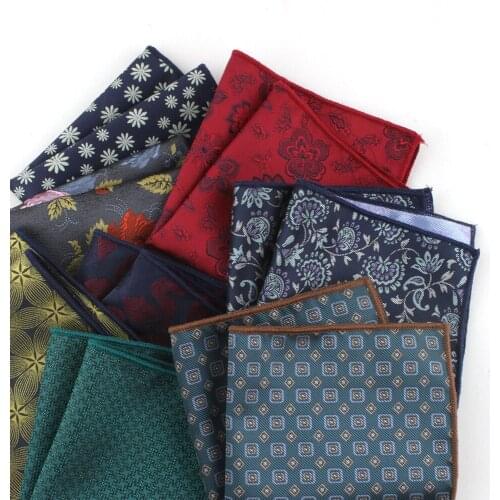 Linbaiway Mens Business Handkerchief Suit Pocket Towel for Wedding Party Handkerchief Dress Polyester Jacquard Hanky Custom Logo