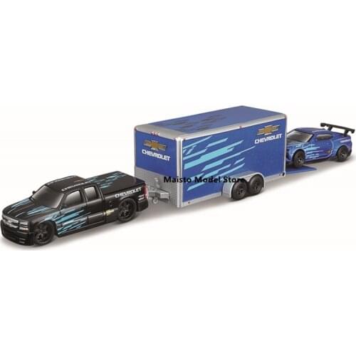 Maisto 1:64 2004 Chevrolet Siverado SS / Car Tralier Design elite transport die-cast precision model car Model collection gift
