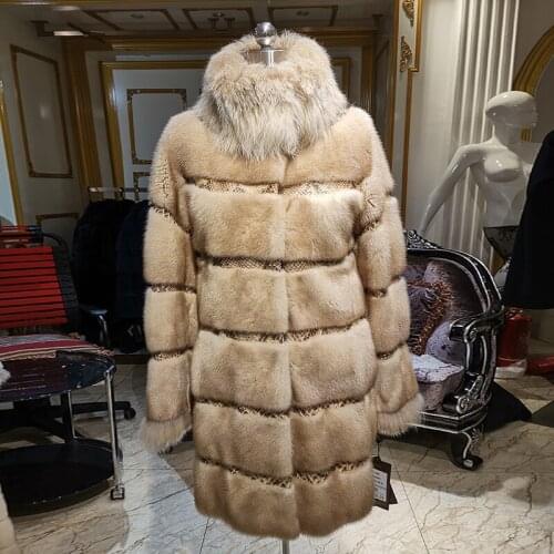 2020 fashion Pearl Lynx style fur coat imported mink fur coat womens fashion fur jacket with winter real fur coat 12339