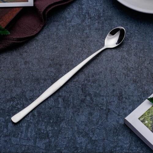 Stainless Steel Long Handle Spoon Mixing Stirring Bar Flatware Tableware