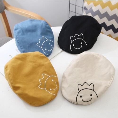 New Childrens Beret Boys and Girls British Fashion Spring Baby Hat Spring and Summer Forward Hat Cap