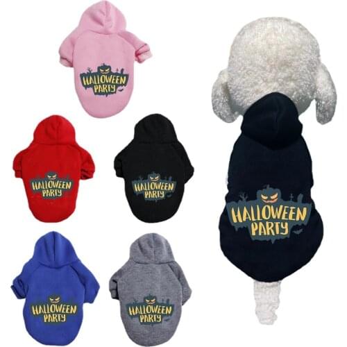 Halloween large dog clothes autumn and winter small medium pets warm fleece hoodie sweater Chihuahua puppy clothes sweatshirt
