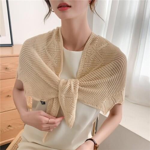 Autumn Knit Fake Collars for Women Outside Solid Color Shawl Female Knitted False Collar for Sweater Scarf Detachable Collar