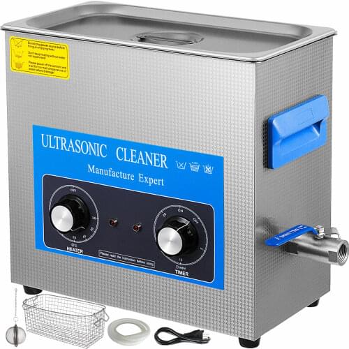 6.5L Ultrasonic Cleaner with Heater Timer Portable Ultrasonic Cleaning Machine Stainless Steel Heater and Knob Control