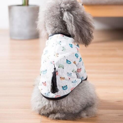 Dog Shirt Sun-proof Clothing Summer Sun Protection Hoodie Small Dog Clothes Print Poncho For Small Medium Pets Puppy Cat