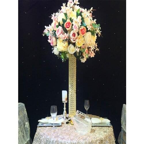 76CM wedding crystal column road lead main table flower stand metal vase hotel model room dect Christmas decoration candlestick