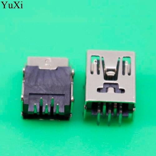 YuXi 10Pcs Mini USB Type B 5-Pin Female Socket Right Angle DIP Jack Connector