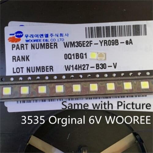 100pcs FOR WOOREE LED backlight LCD TV bead 6 V 1 W 3535 LED SMD Lamp bead 3535 cold white