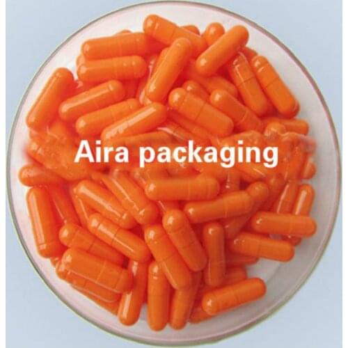 1000pcs/lot Gelatin Medical Capsule Shells Orange Color Empty Powder Capsule Shells Packing Bottle Size 0