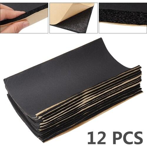 12pcs 50x30cmx1cm Car Sound Hot Mat Noise Proof Bonnet Insulation Deadening Engine Firewall Heat Foam Cotton Sticker Foam