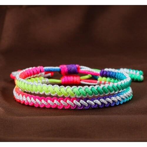 2PCS/Set LGBT Power Couple Bracelet Rainbow String Woven Lucky Rope Bracelets Bangles Wrap Wristband Gay Lesbian Pride Jewelry