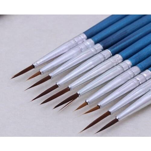 5Pcs 0 00 000# Nylon Hair Artist Paint Brush Acrylic Watercolor Round Fine Hand Point Tip art supplies for painting