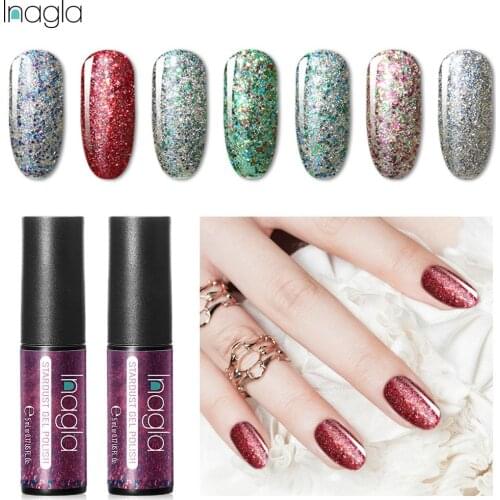 Inagla 5ml Starry Bling Gel Nail Polish Nail Art Design Manicure UV LED Sock Off Nail Lacquer Semi Permanent Gel Varnish