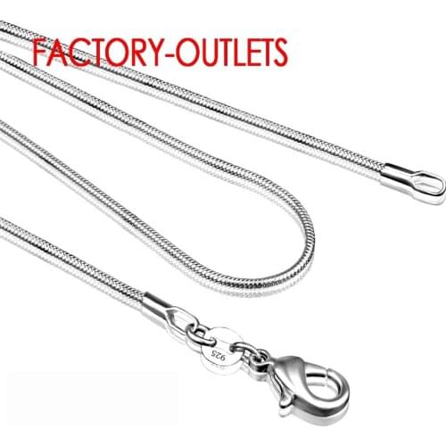 1PC Jewelry Findings 16"-30" Necklace 925 Silver 1.2MM Snake Chain Lobeter Clasp Jewellery Chain For Pendant Necklace For Women